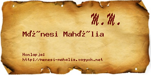 Ménesi Mahália névjegykártya